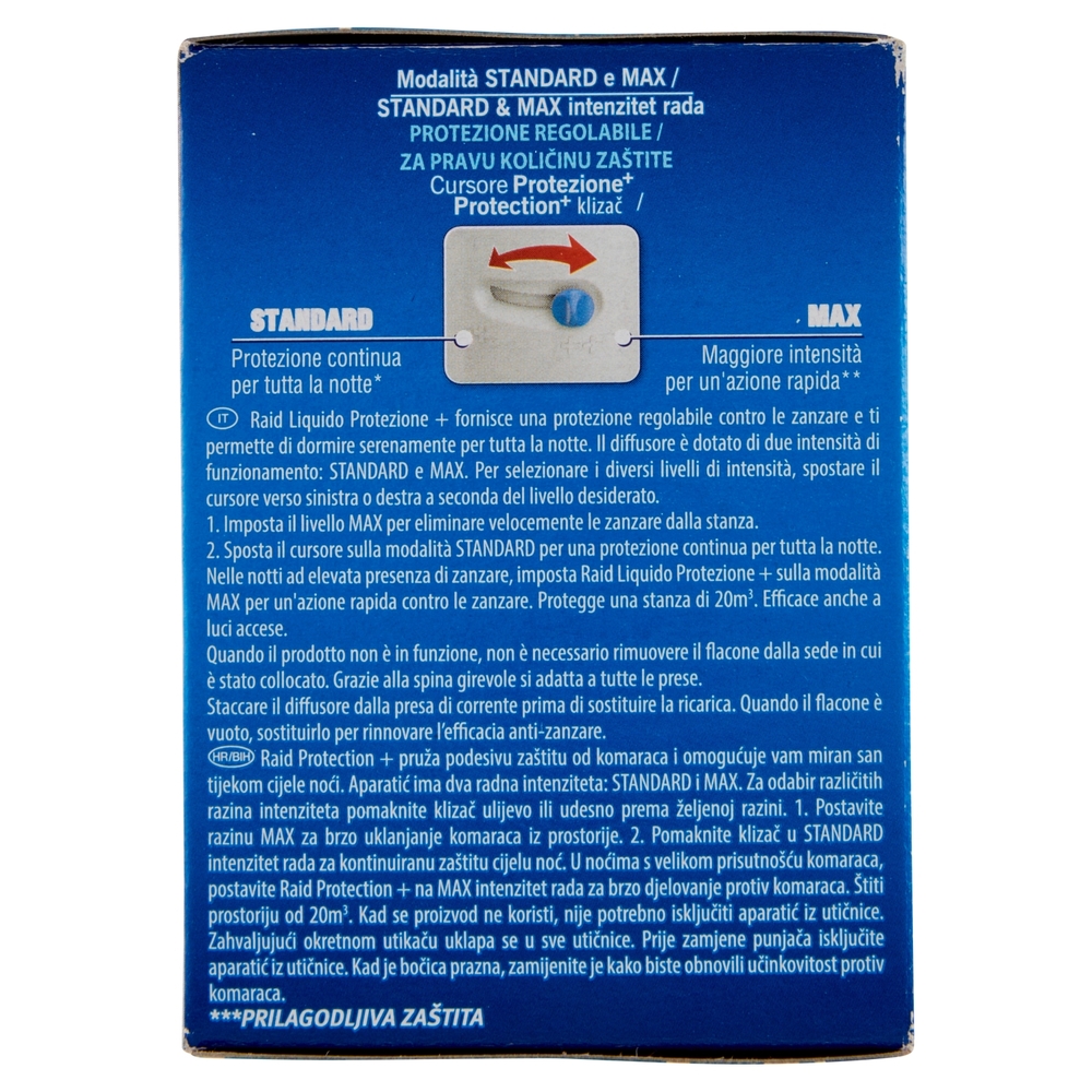 Raid Liquido Elettrico Protezione+ Antizanzare, Inodore, 60 Notti, 1 Diffusore e 1 Ricarica 36 ml